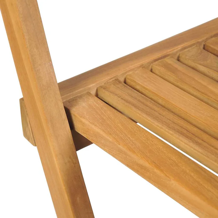 Tabourets pliables de bar d'extérieur lot de 2 bois teck solide - 6