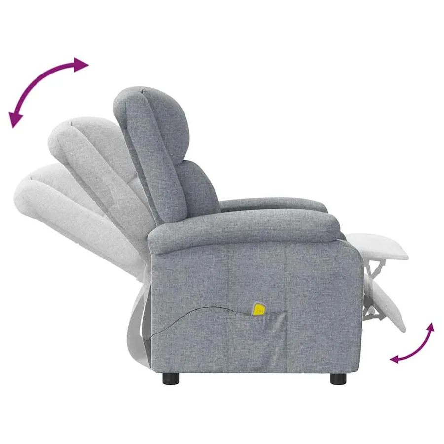Fauteuil de massage Gris clair Tissu - 7