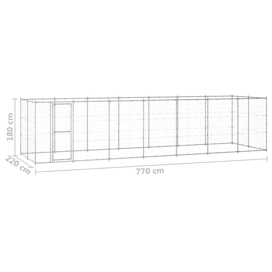 Chenil extérieur Acier galvanisé 16,94 m² - 6