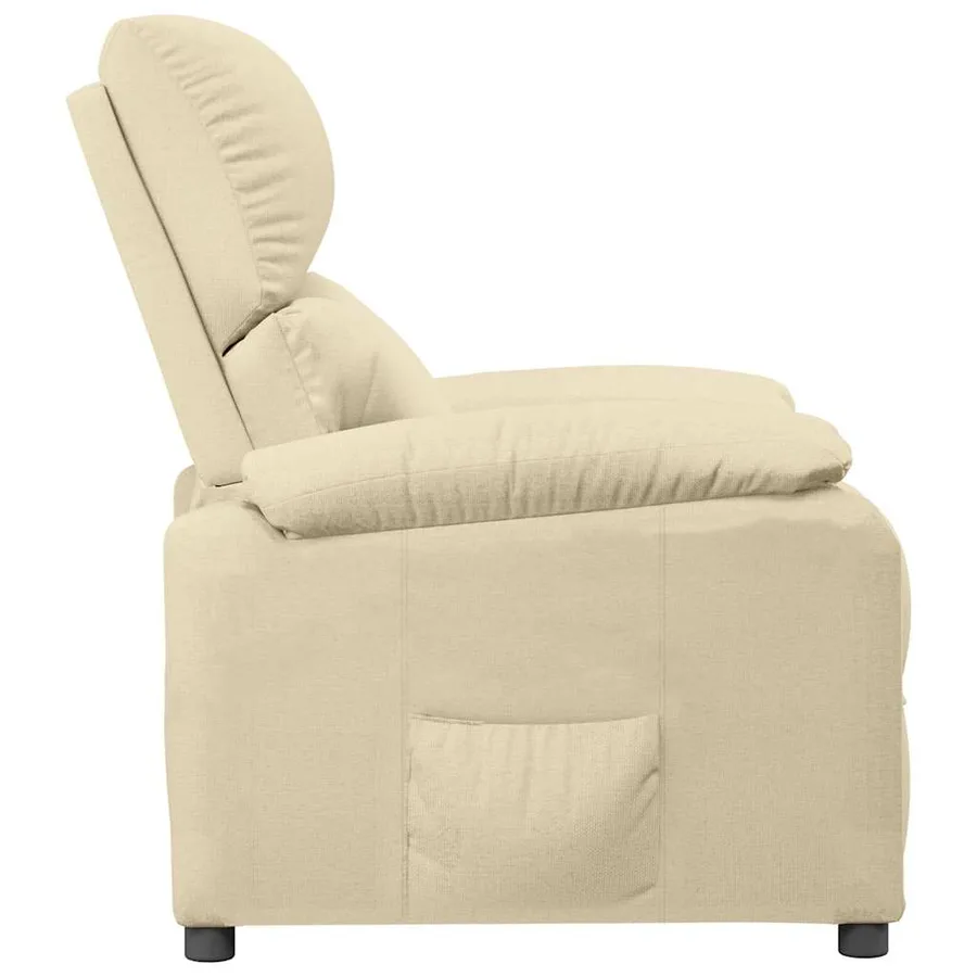 Fauteuil inclinable Crème Tissu - 4