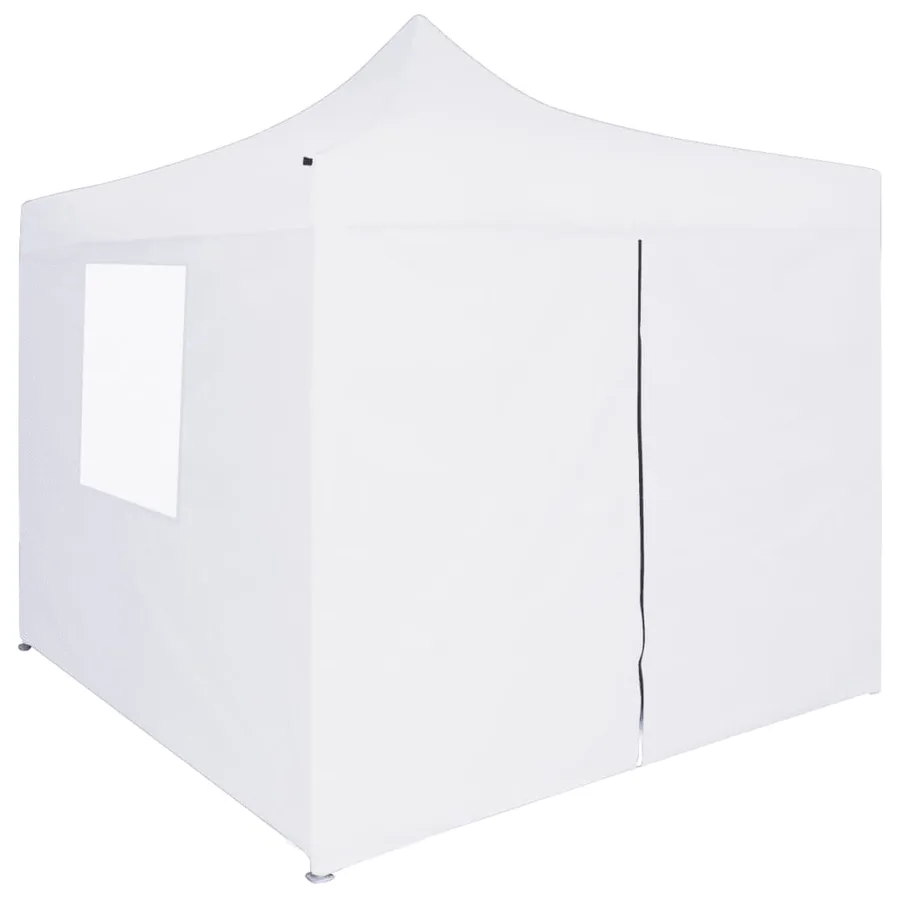Tente de réception pliable avec 4 parois 3x3 m Acier Blanc - 2