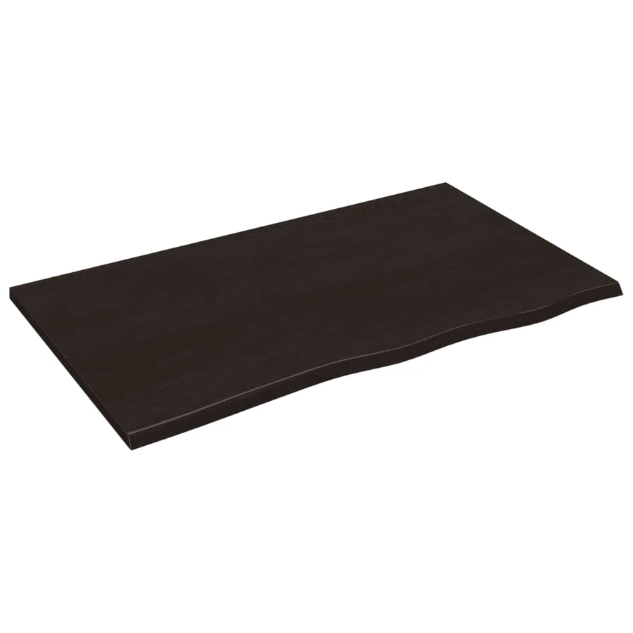 Étagère murale marron foncé 100x60x2cm bois chêne massif traité - 2