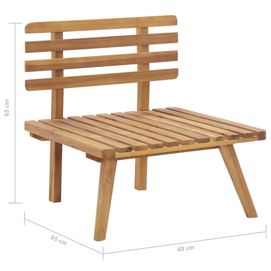 Salon de jardin 5 pcs bois d'acacia solide - 17