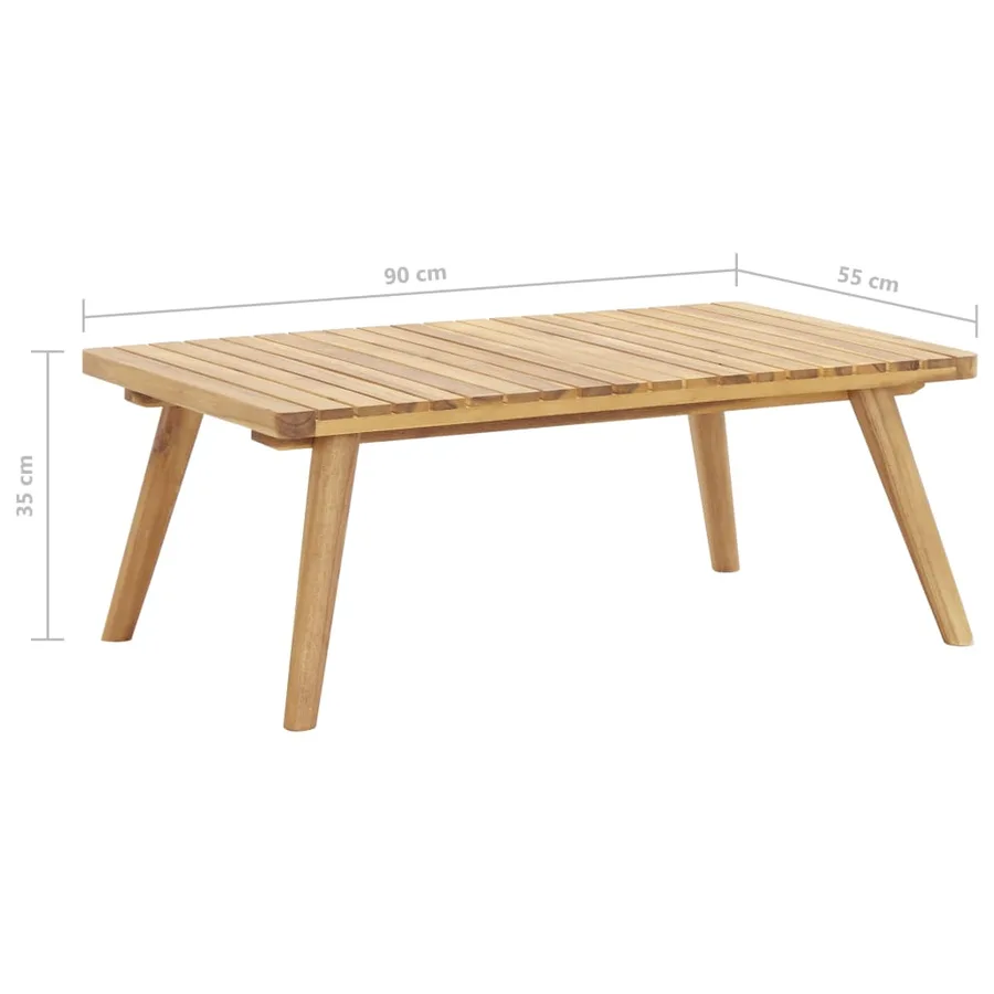 Salon de jardin 5 pcs bois d'acacia solide - 19