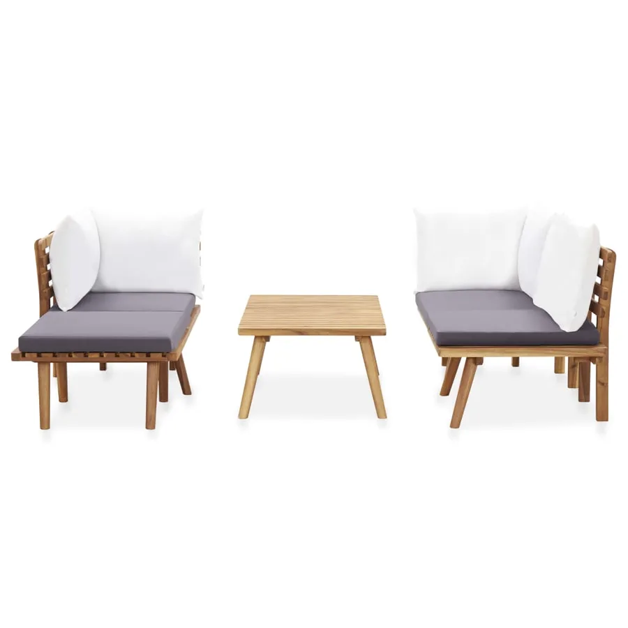 Salon de jardin 5 pcs bois d'acacia solide - 3