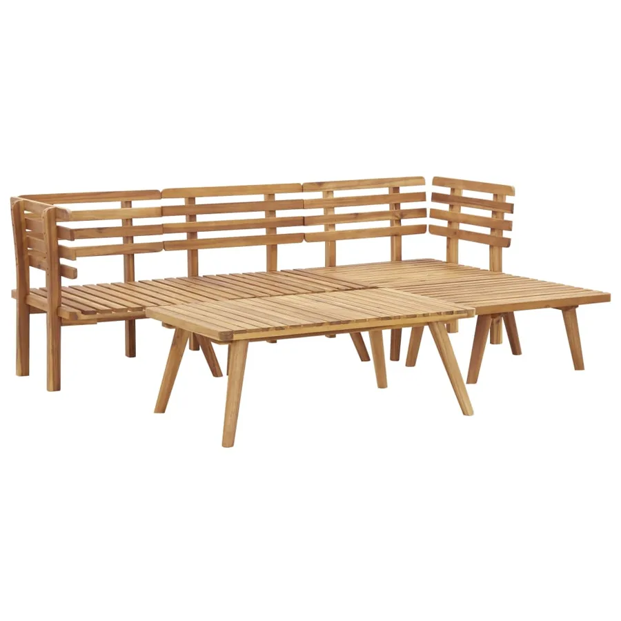 Salon de jardin 5 pcs bois d'acacia solide - 4