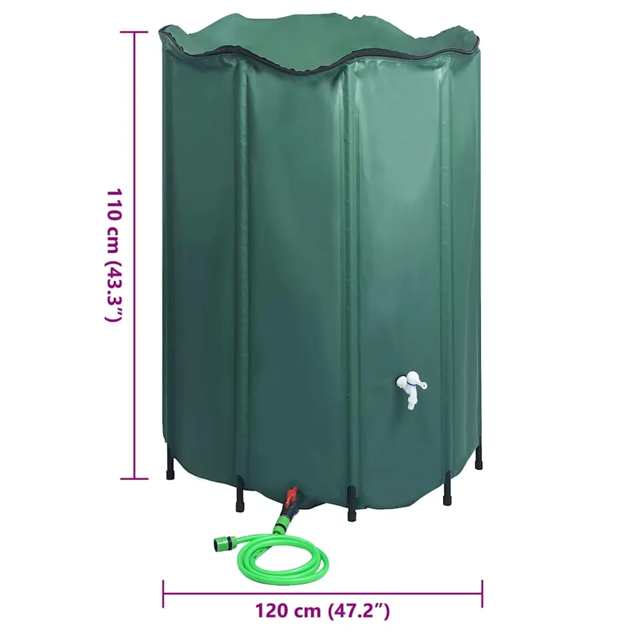 Réservoir pliable d'eau de pluie avec robinet 1250 L - 10