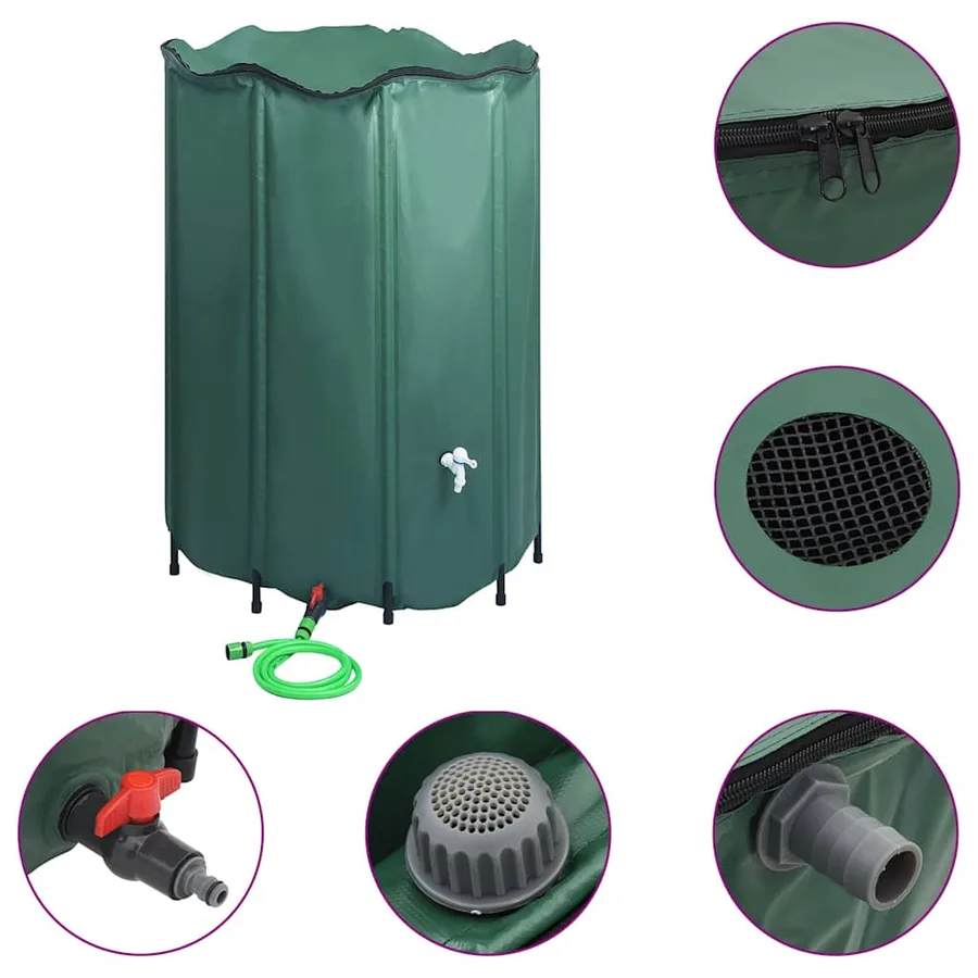 Réservoir pliable d'eau de pluie avec robinet 1250 L - 2
