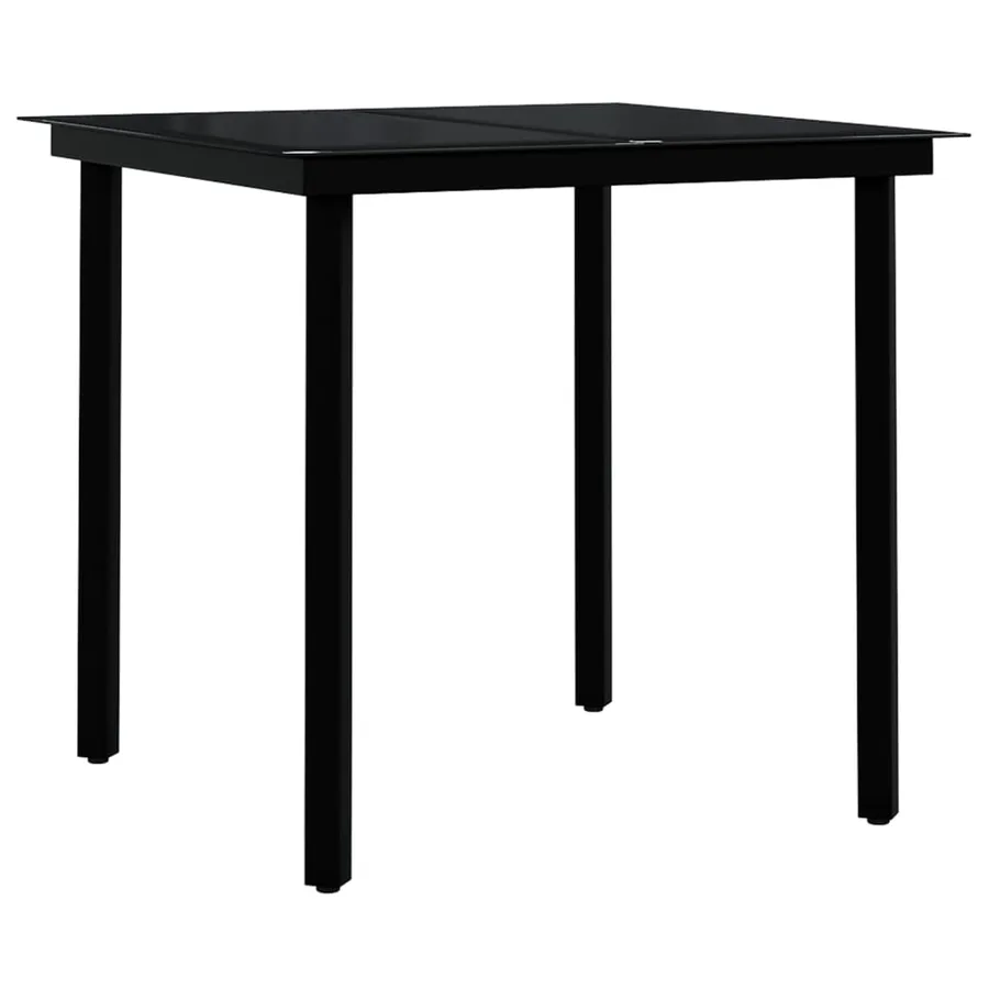 Ensemble à manger de jardin 3 pcs Gris et noir - 3