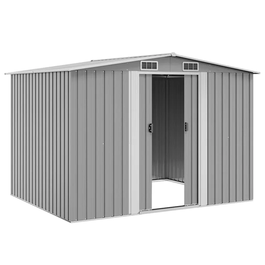 Abri de stockage pour jardin métal gris 257x205x178 cm - 4