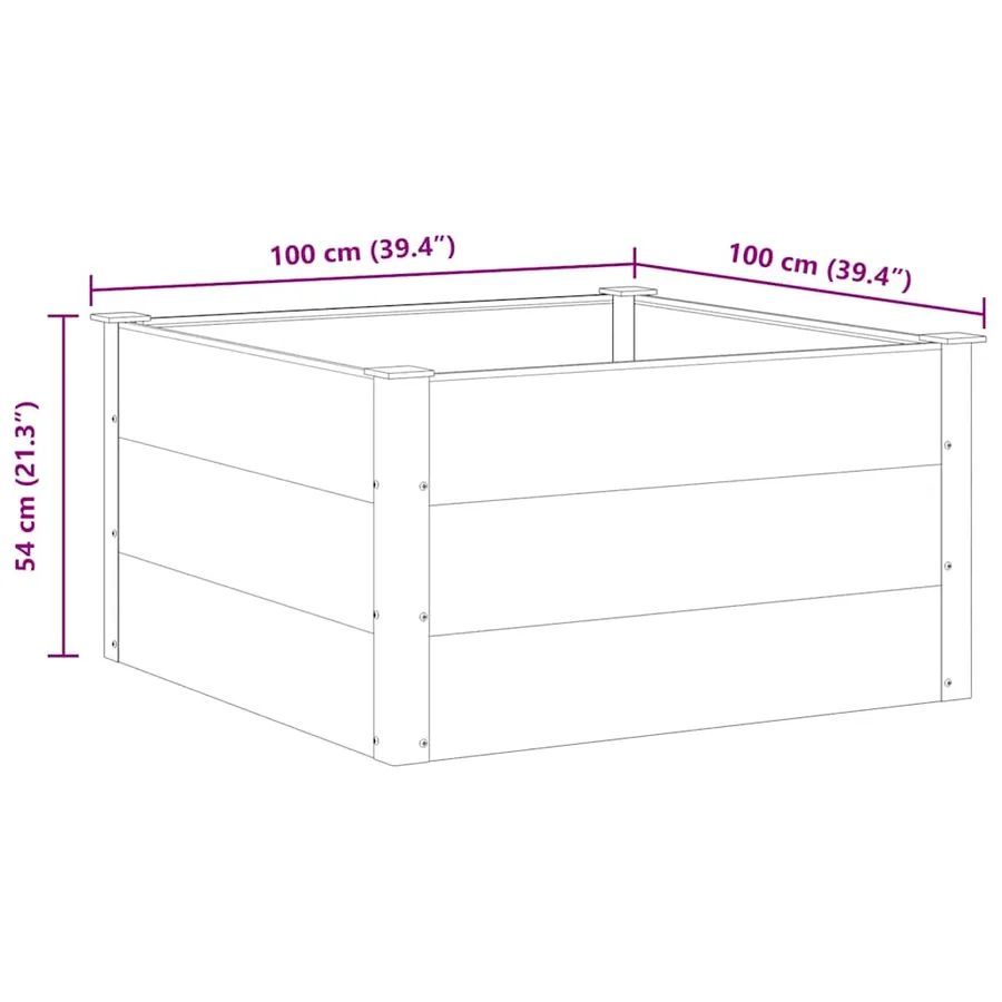 Lit surélevé de jardin WPC 100x100x54 cm Gris - 8