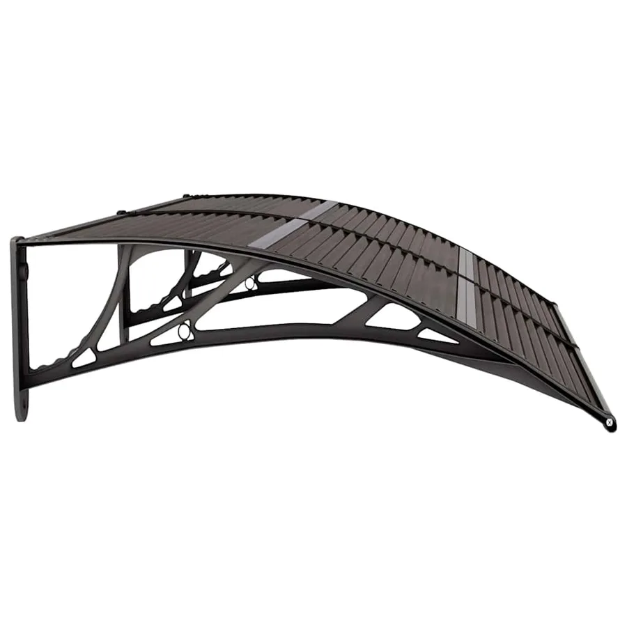 Auvent de porte Noir 150x75 cm Polycarbonate - 5
