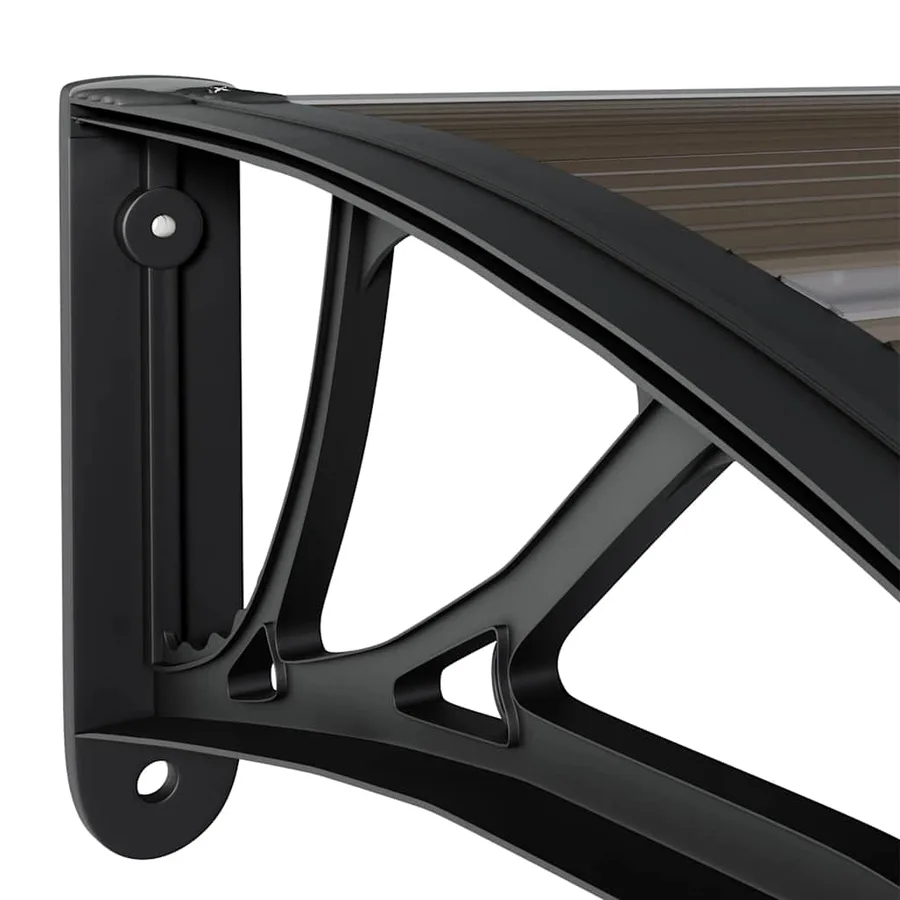 Auvent de porte Noir 150x75 cm Polycarbonate - 6