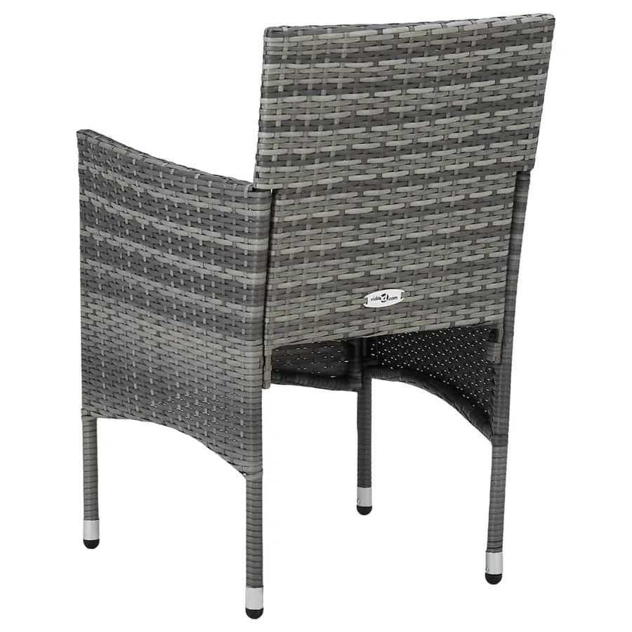Chaises à manger de jardin lot de 2 Résine tressée Gris - 5