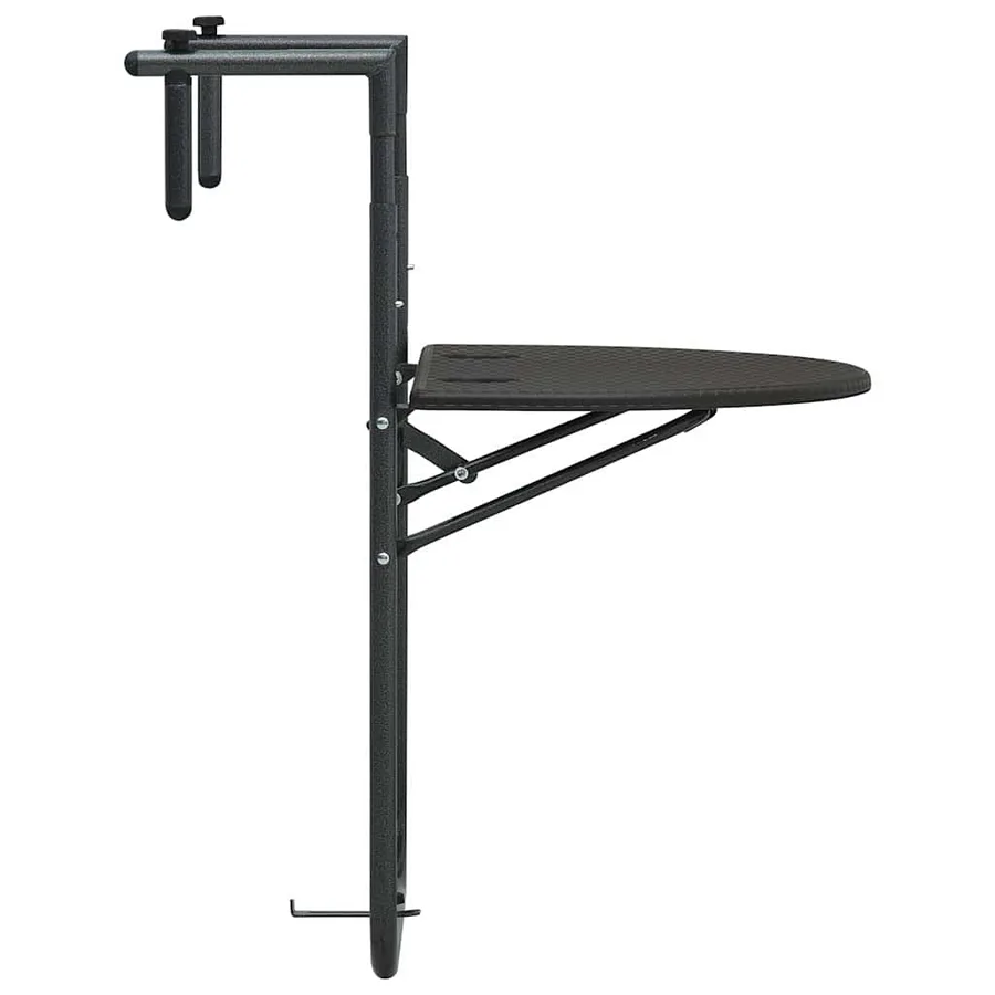 Table de balcon Marron 60x64x83,5 cm Plastique Aspect de rotin - 3