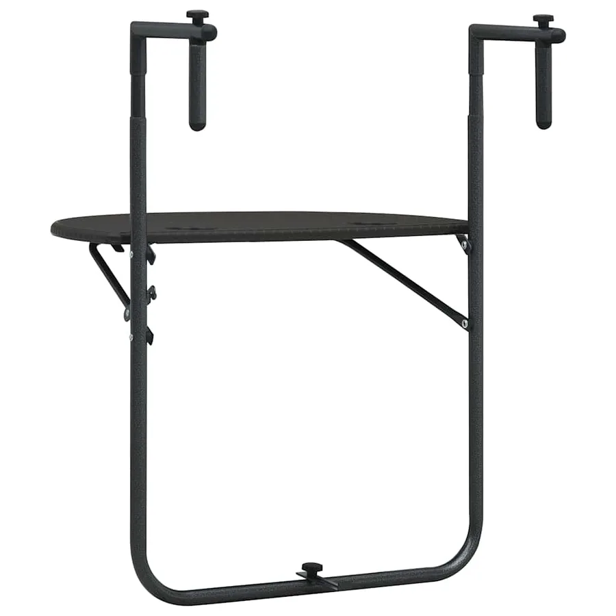 Table de balcon Marron 60x64x83,5 cm Plastique Aspect de rotin - 4