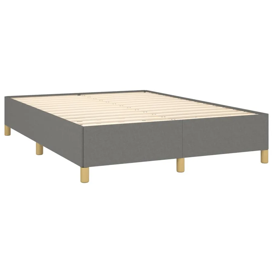 Cadre de lit sans matelas gris foncé 140x200 cm tissu - 4