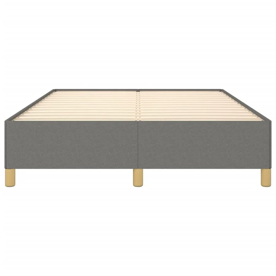 Cadre de lit sans matelas gris foncé 140x200 cm tissu - 5