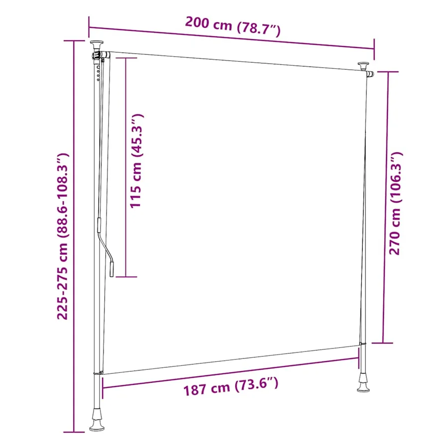 Store roulant d'extérieur 200 x 270 cm Crème - 7