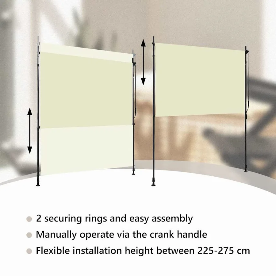 Store roulant d'extérieur 200 x 270 cm Crème - 9