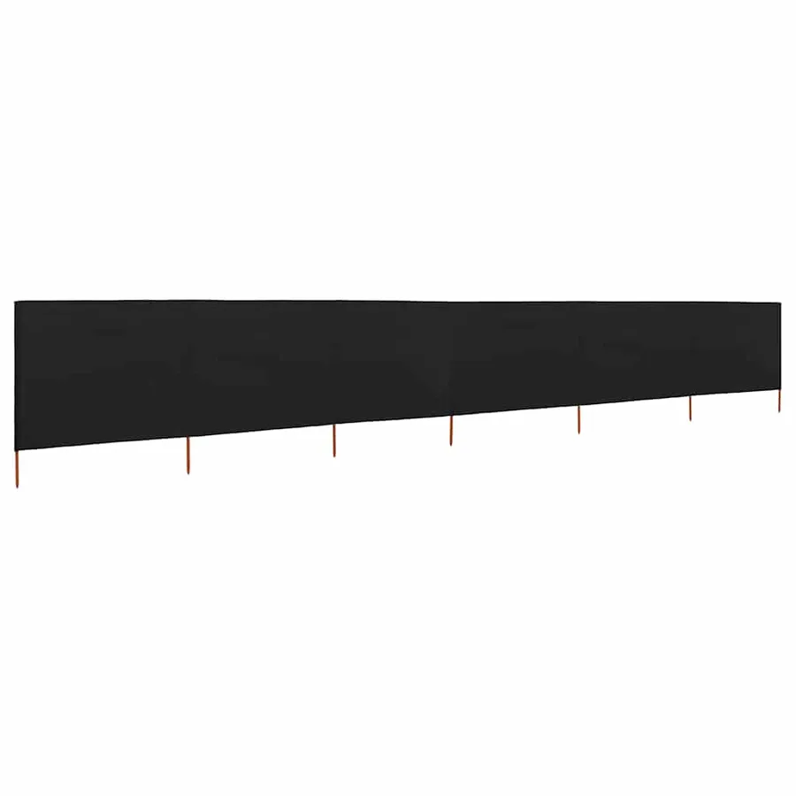 Paravent 6 panneaux Tissu 800 x 160 cm Noir - 2