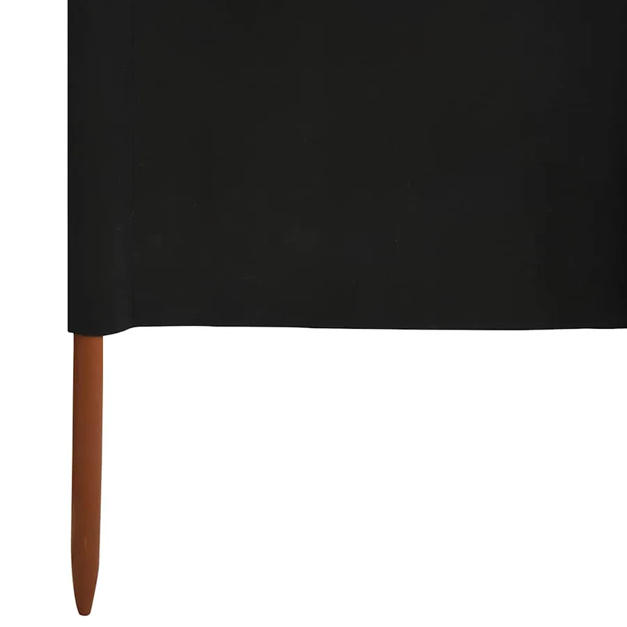 Paravent 6 panneaux Tissu 800 x 160 cm Noir - 5