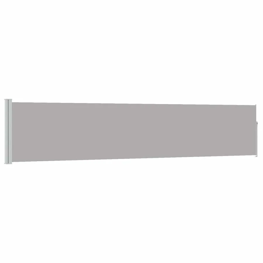 Auvent latéral rétractable de patio 100x500 cm Gris - 2