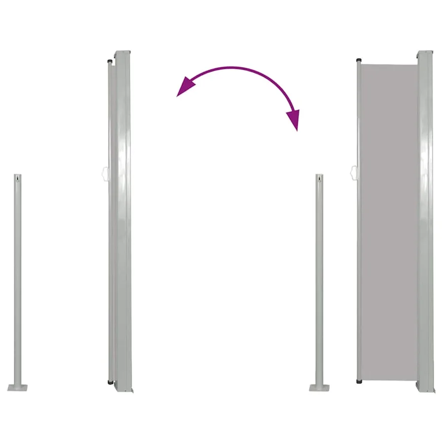 Auvent latéral rétractable de patio 100x500 cm Gris - 7