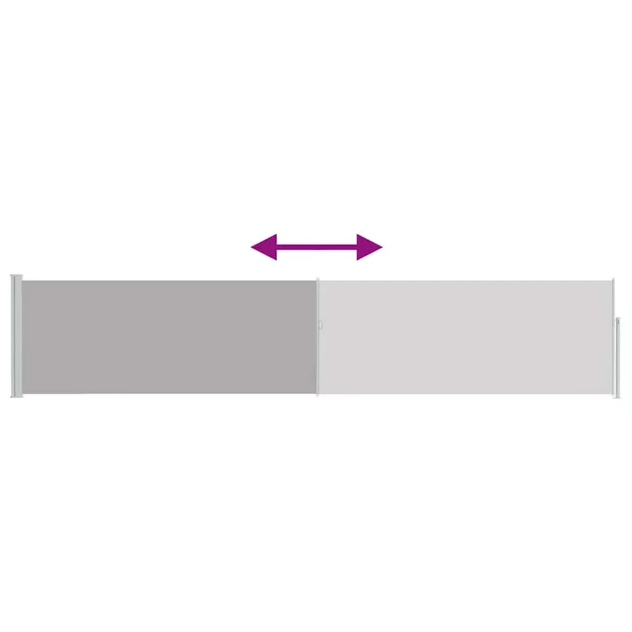 Auvent latéral rétractable de patio 100x500 cm Gris - 8