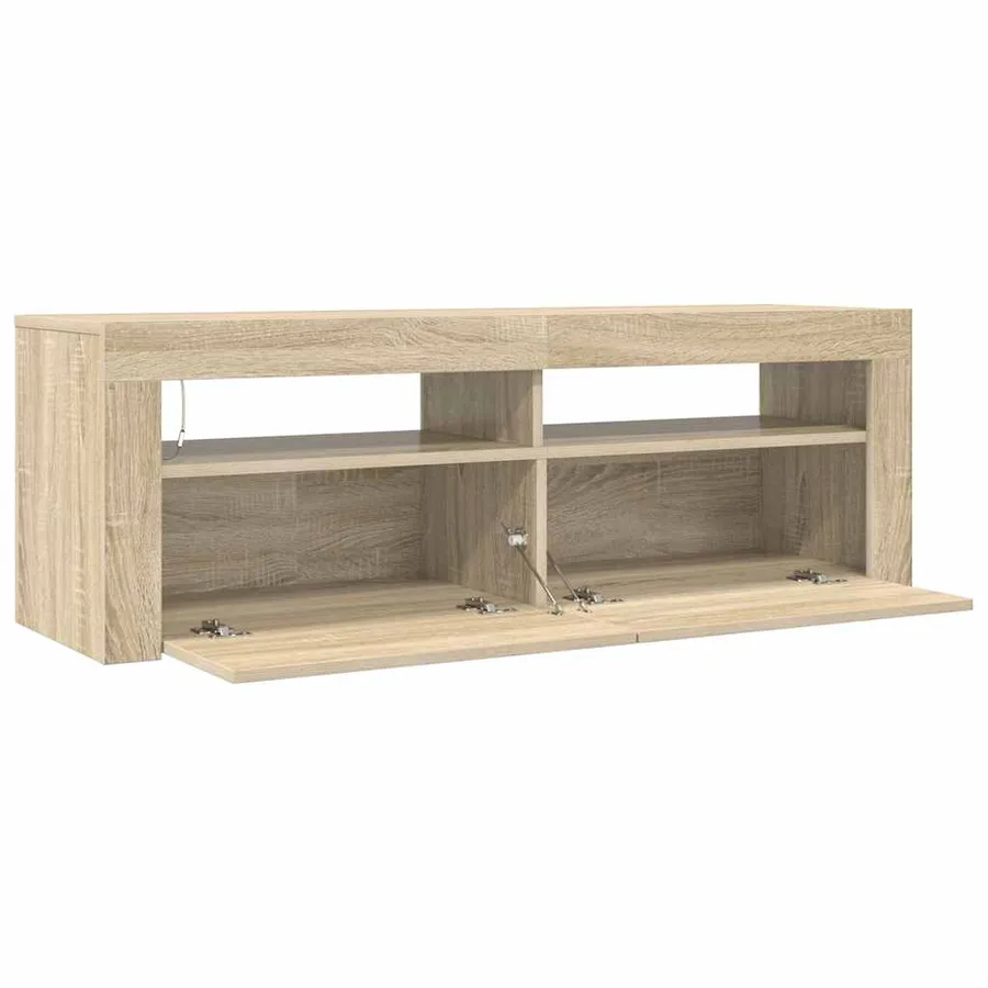 Meuble TV avec lumières LED chêne sonoma 120x35x40 cm - 10