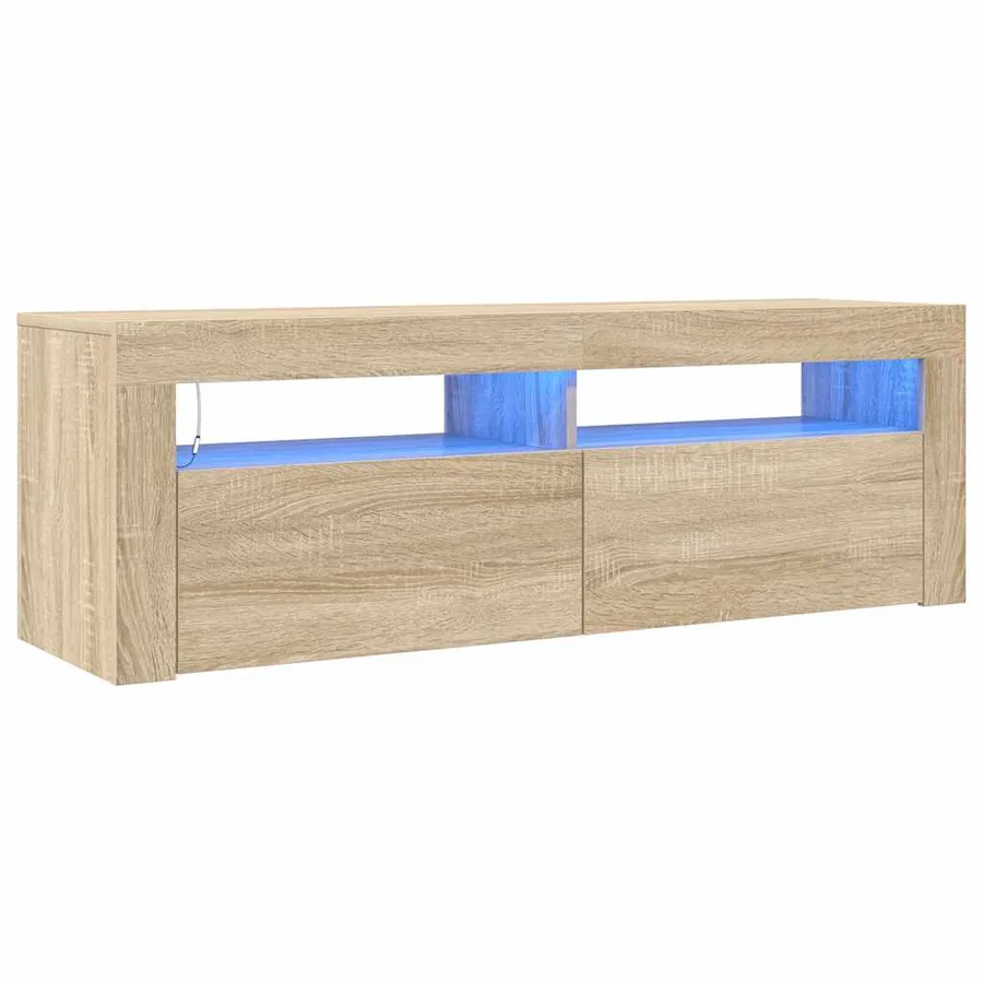 Meuble TV avec lumières LED chêne sonoma 120x35x40 cm - 2
