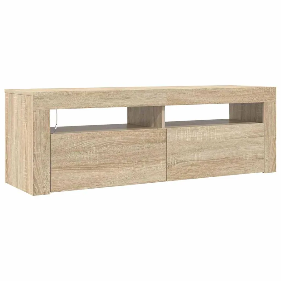 Meuble TV avec lumières LED chêne sonoma 120x35x40 cm - 3