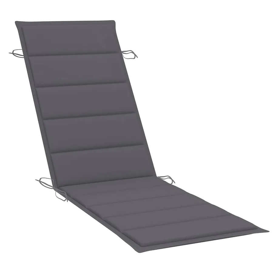 Chaise longue avec coussin Gris Bois d'acacia solide - 9