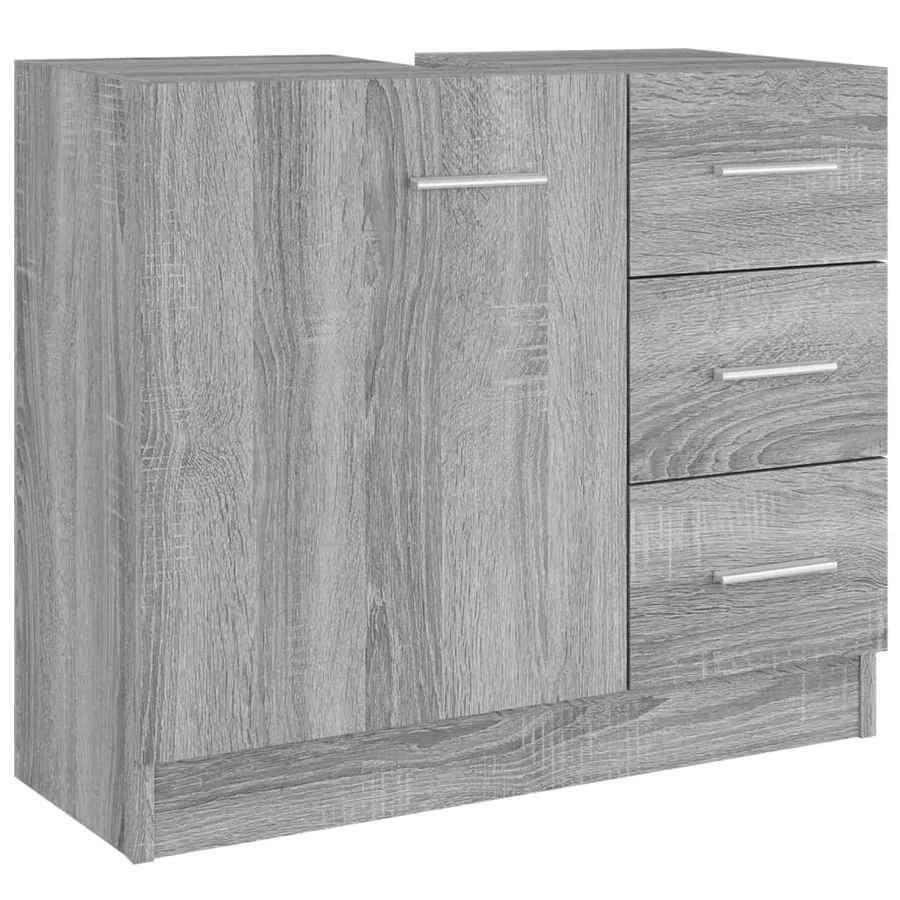 Armoire de lavabo Sonoma gris 63x30x54 cm Bois d'ingénierie - 2