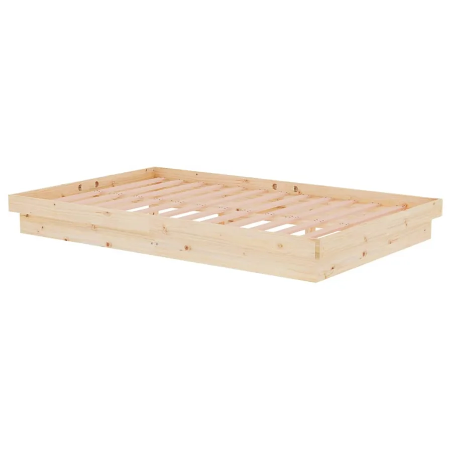 Cadre de lit sans matelas bois massif - 4