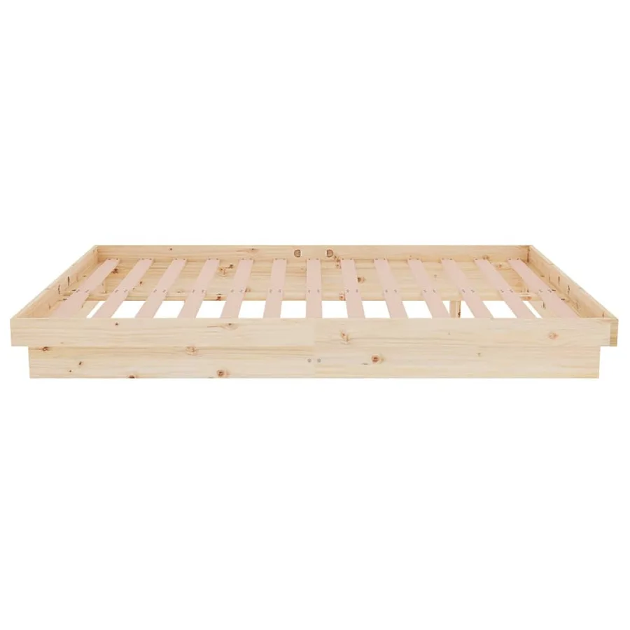 Cadre de lit sans matelas bois massif - 6