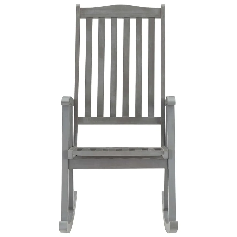 Chaise à bascule avec coussins Bois d'acacia massif - 3