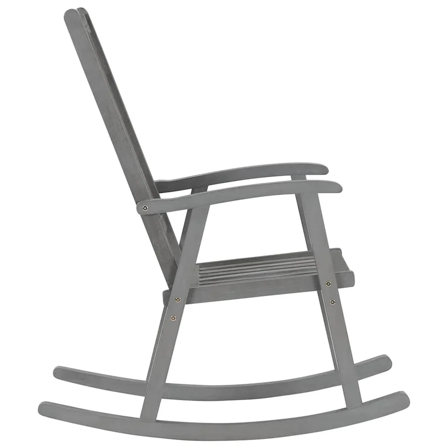 Chaise à bascule avec coussins Bois d'acacia massif - 4