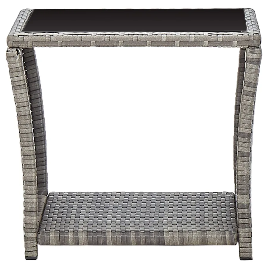Salon de jardin 3 pcs avec coussins Résine tressée Gris - 10