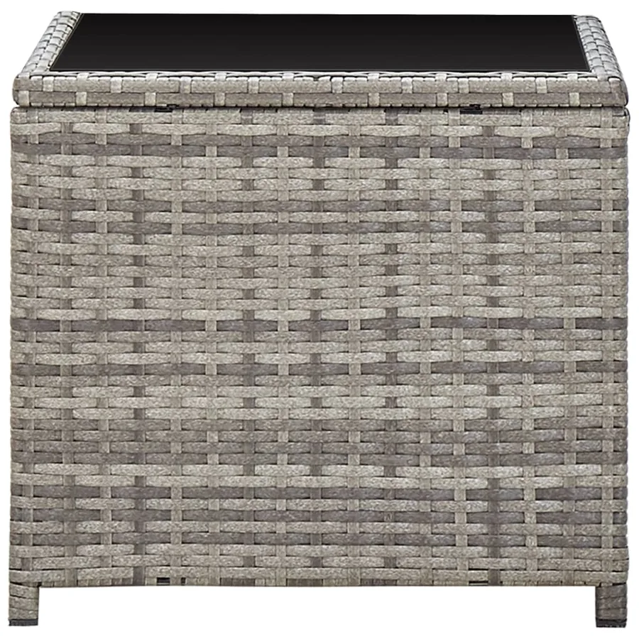 Salon de jardin 3 pcs avec coussins Résine tressée Gris - 11