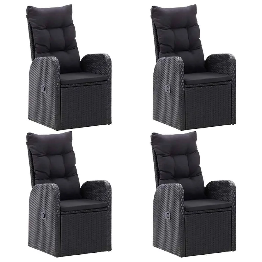 Ensemble à manger de jardin 5 pcs Noir - 5