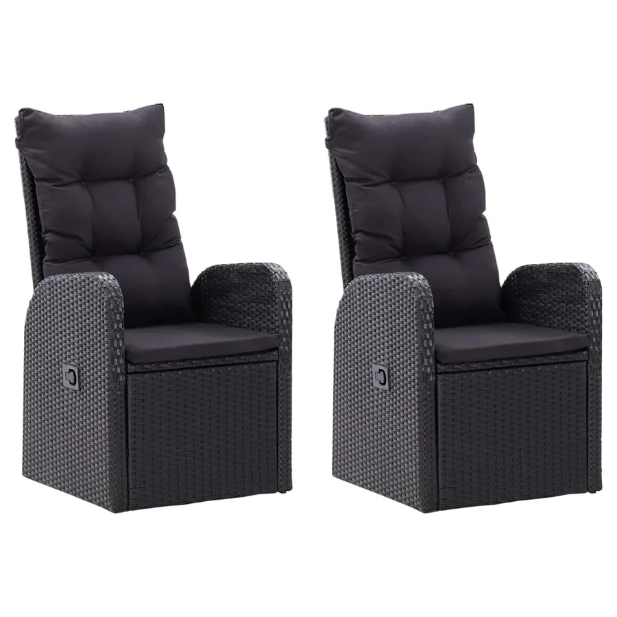 Ensemble à manger de jardin 3 pcs Noir - 2