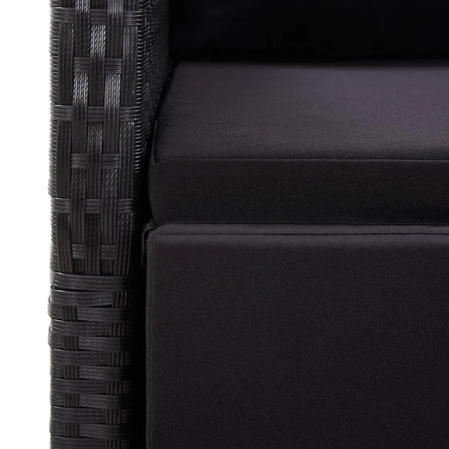 Ensemble à manger de jardin 3 pcs Noir - 4