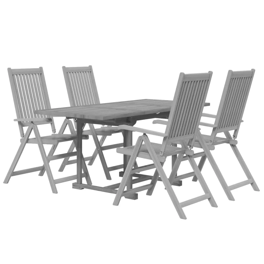 Ensemble à manger de jardin 5 pcs Bois d'acacia solide - 3