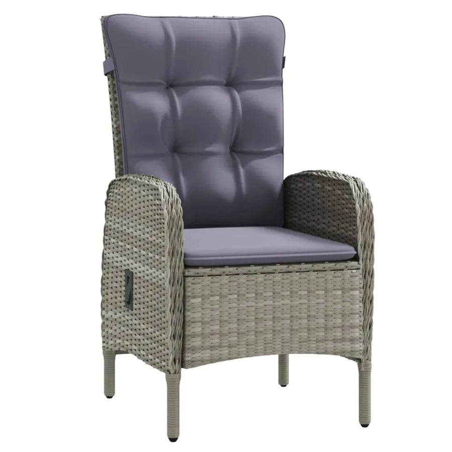 Ensemble à manger de jardin et coussins 5pcs Gris/noir - 3