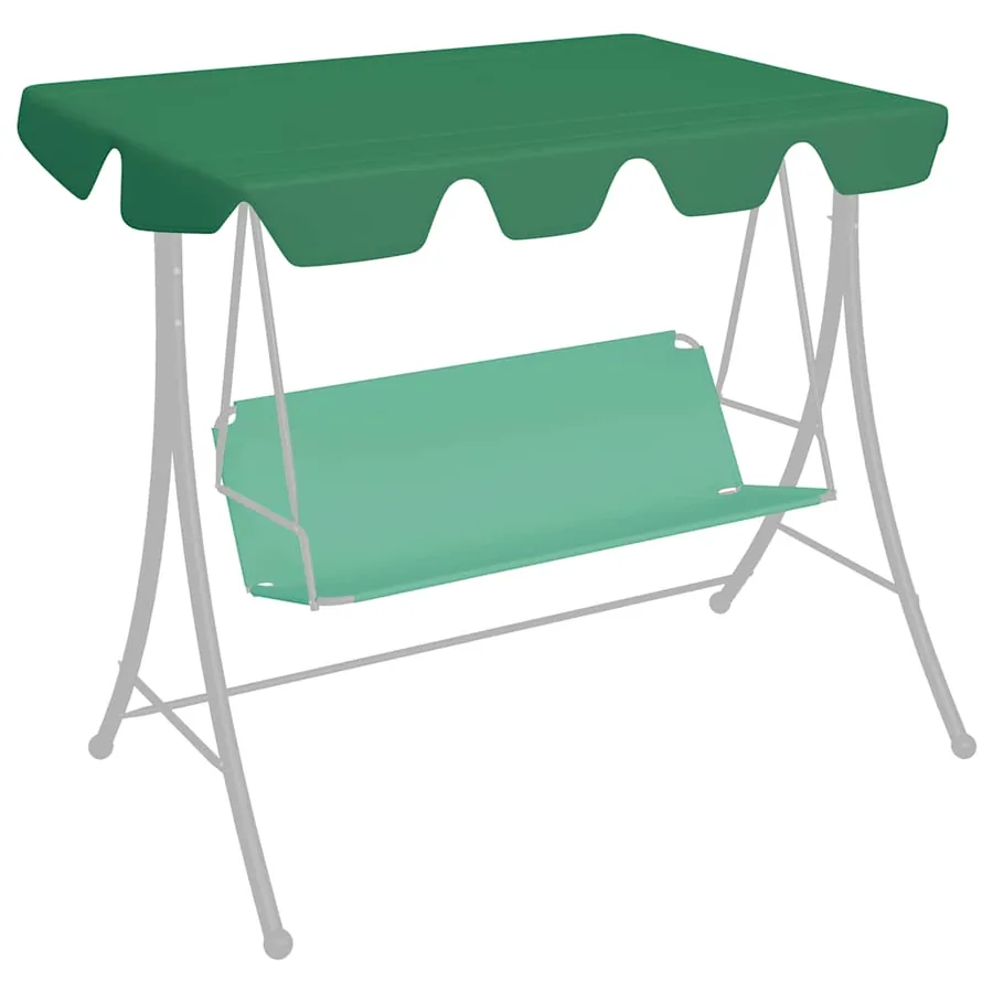 Toit de rechange de balançoire vert 150/130x105/70 cm