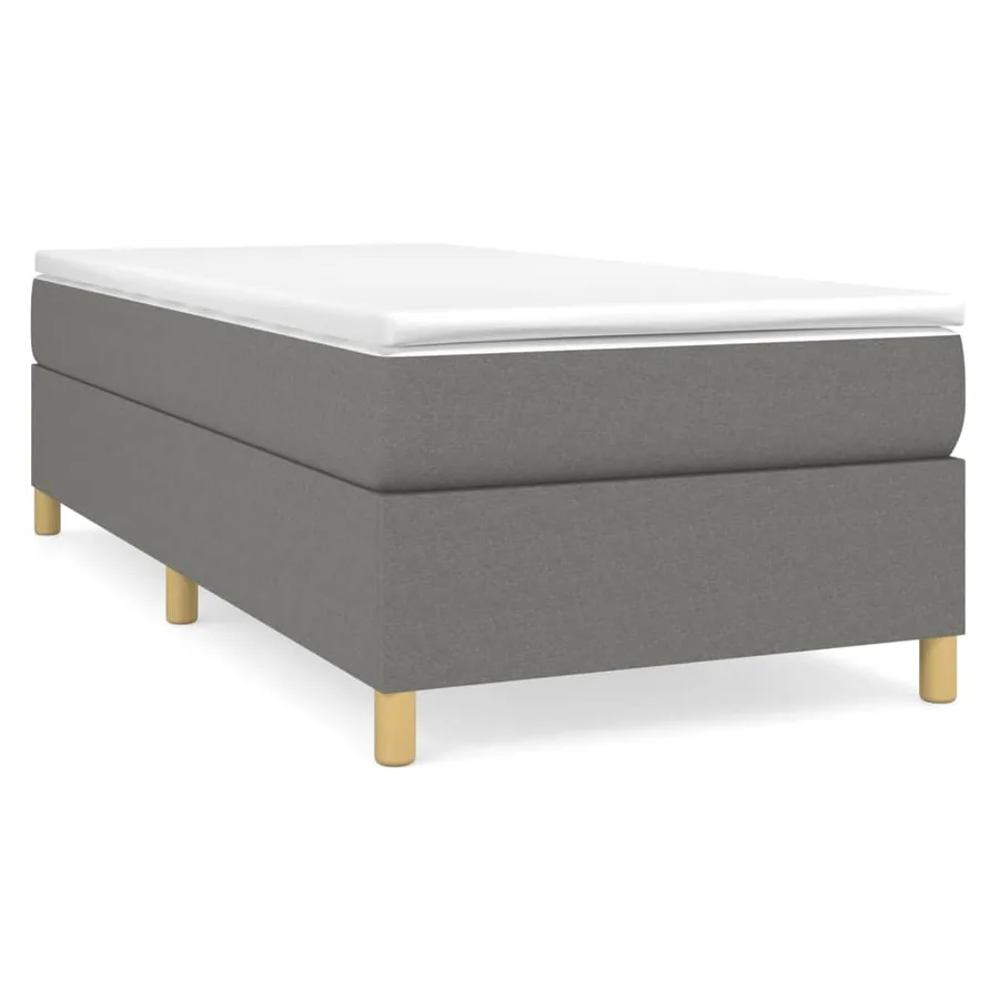 Sommier à lattes de lit avec matelas Gris foncé 80x200 cm Tissu - 2