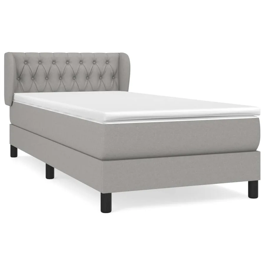 Sommier à lattes de lit avec matelas Gris clair 90x200 cm Tissu - 2