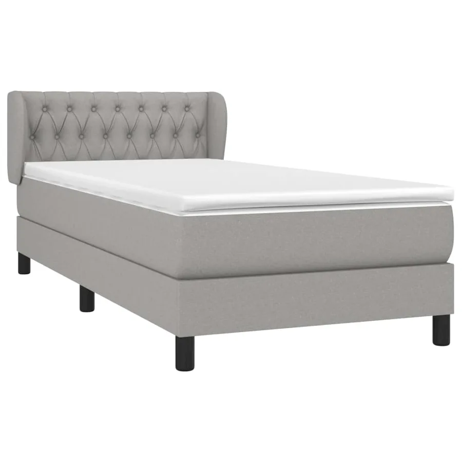 Sommier à lattes de lit avec matelas Gris clair 90x200 cm Tissu - 3