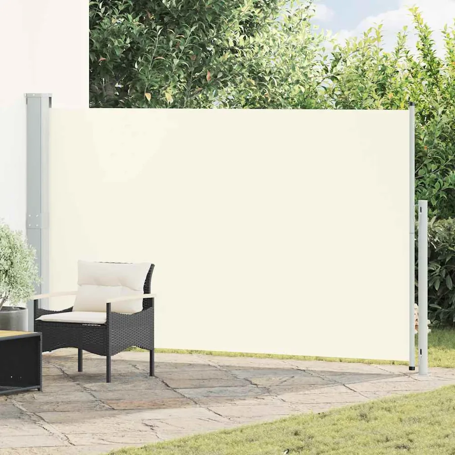 Auvent latéral rétractable de patio 180x300 cm Crème